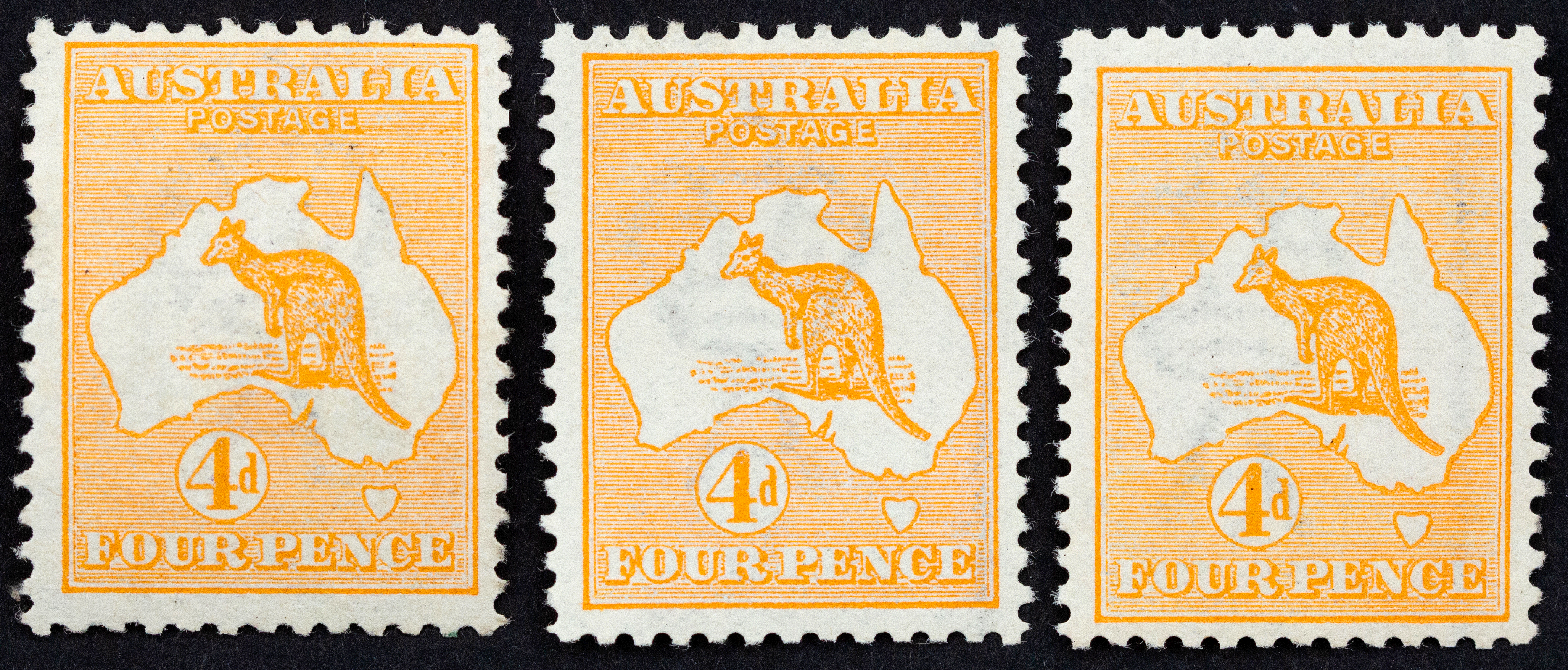 Fourpence, Orange, 1913, MH
