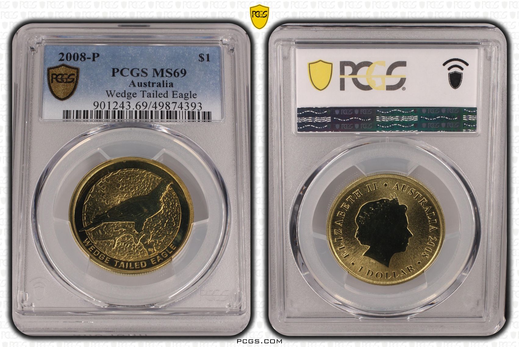 Wedge Tailed Eagle , One Dollar, 2008-P, PCGS MS69