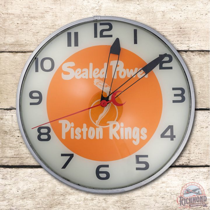15" Sealed Power Piston Rings Lighted Advertising Clock