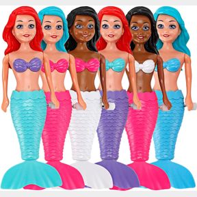 MERMAID BATH TOYS FOR TODDLERS KIDS GIRLS - PRINCESS WIND UP TAIL FLAP FLOATING WATER BATHTUB TOYS, SWIMMING POOL BATHING TIME FUN