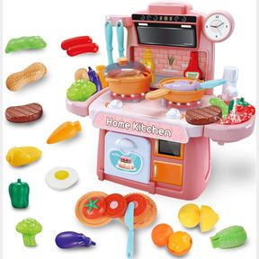 GILOBABY MINI KITCHEN PLAYSET, PRETEND PLAY COOKING TOYS WITH REALISTIC SINK AND PLAY FOOD ACCESSORIES, IDEAL EARLY LEARNING EDUCA