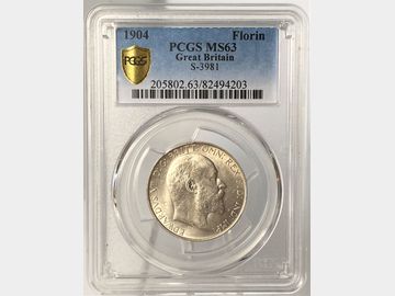 1904 EDWARD VII SILVER FLORIN MS63