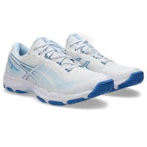 Asics Gel Netburner Academy 10 Netball Shoes White/Light Blue Unisex UK 4 SKA 10 |