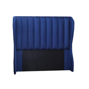 Loral Velvet Wingback Panel Headboard Navy Blue Queen|