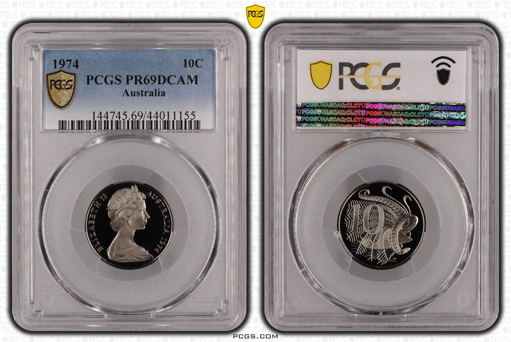 1974 Australia Ten Cent, 10c PCGS - PR69DCAM -155