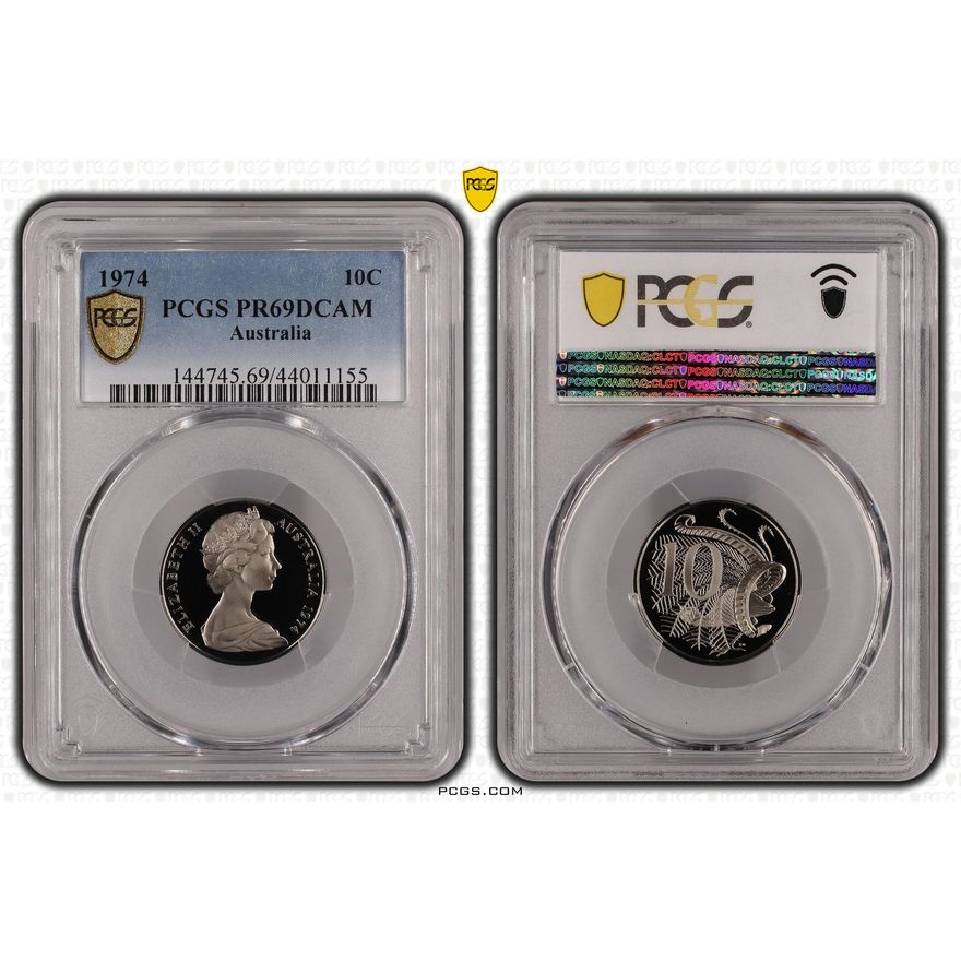 1974 Australia Ten Cent, 10c PCGS - PR69DCAM -155
