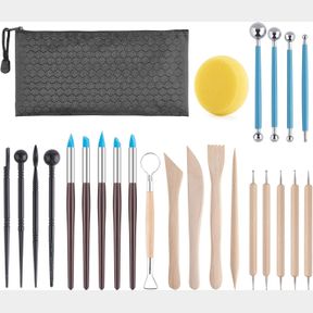 LUNEY 25 PCS AIR DRY POLYMER CLAY TOOLS KIT, CERAMICS CLAY SCULPTING TOOLS KITS FOR ADULTS, KIDS, POTTERY CRAFT, BAKING, CARVING,