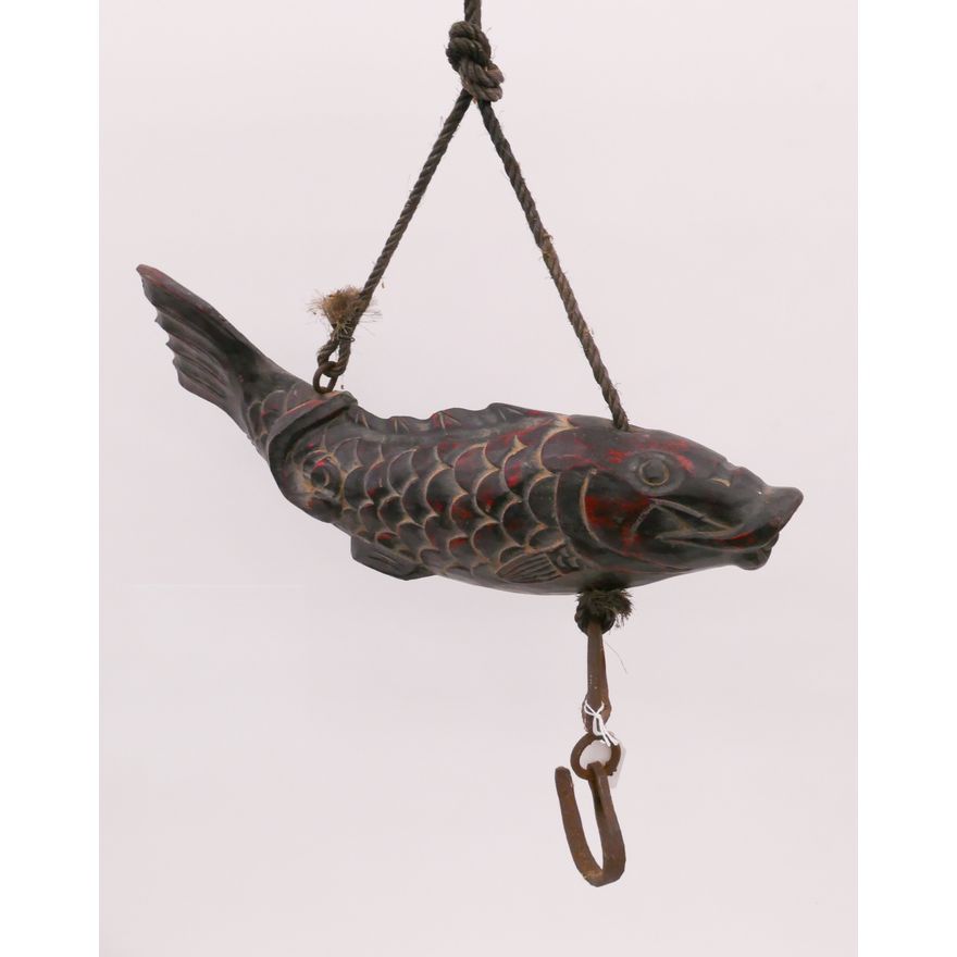 Japanese Meiji Lacquered Fish Kettle Hook- 23x18''