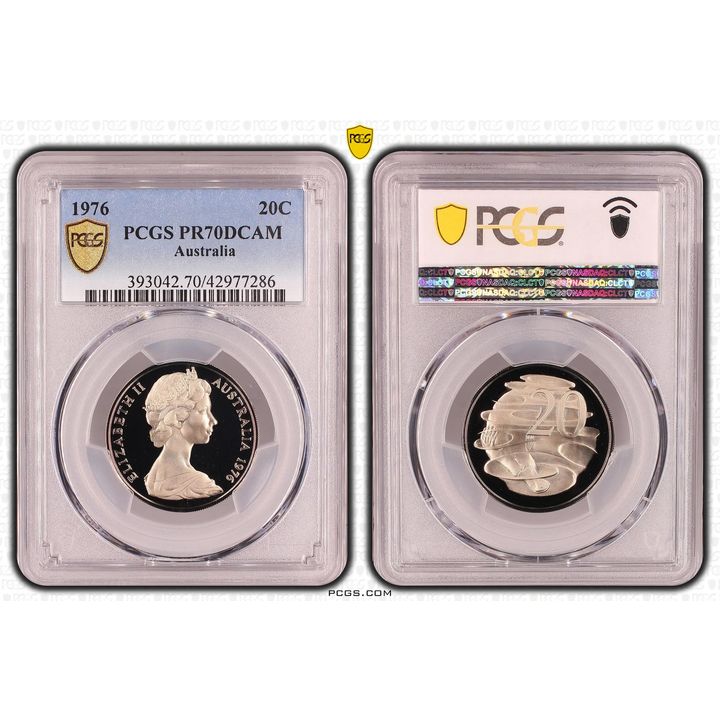 Elizabeth II, Twenty Cent, PR70DCAM , 1976 PCGS POP - 15/0