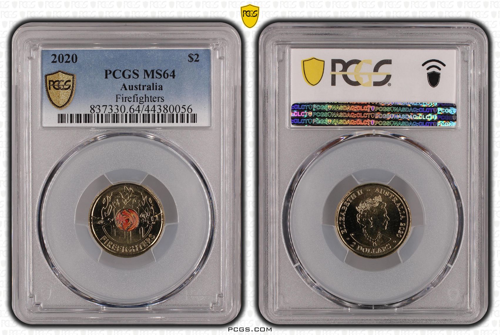 2020 Australia Two Dollar, $2 Firefighters PCGS - MS64 -056
