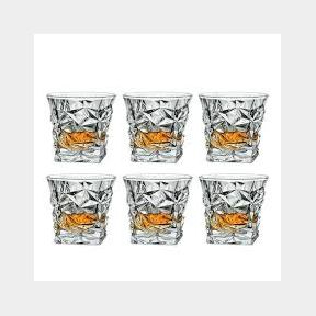 Cocktail Glass Whiskey Glass Diamond Cut Deisgn 0.28 L - Pack of 6 - 51736/755