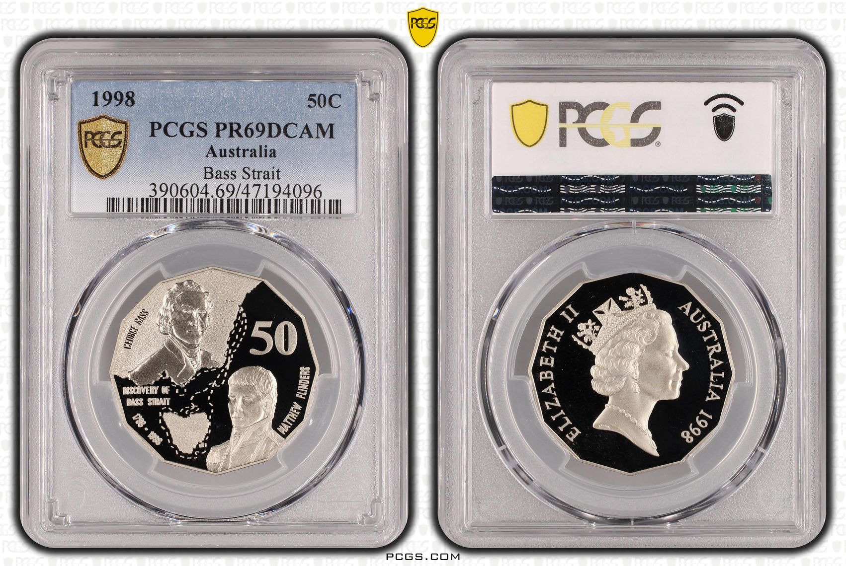 Elizabeth II, Bass Strait, Fifty Cent, 1998, PCGS PR69DCAM