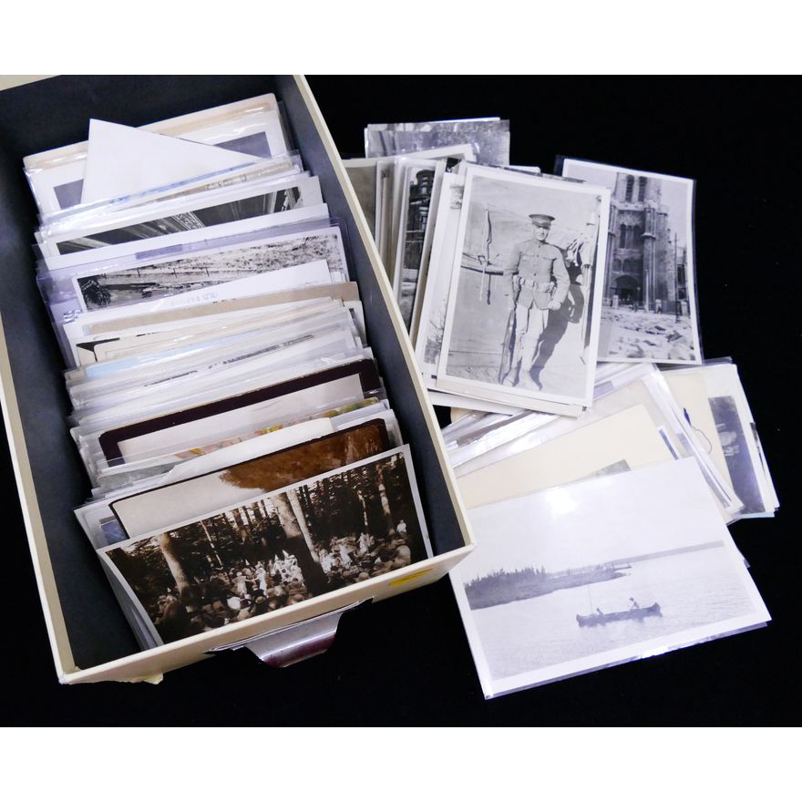 Box Antique Real Photo Postcard & Vintage Photo Collection- about 200pc