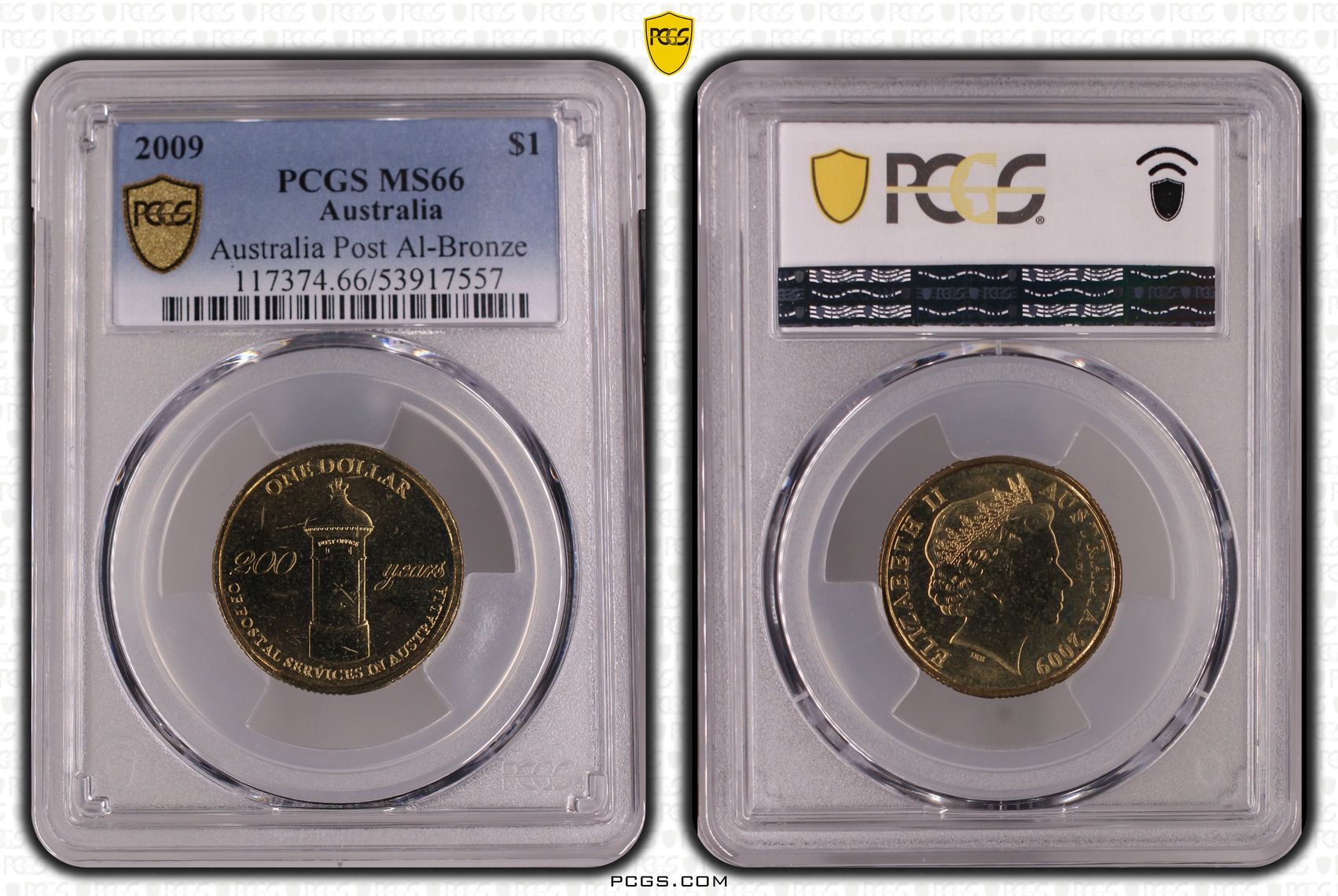 Australia Post AlBronze, One Dollar, 2009, MS66
