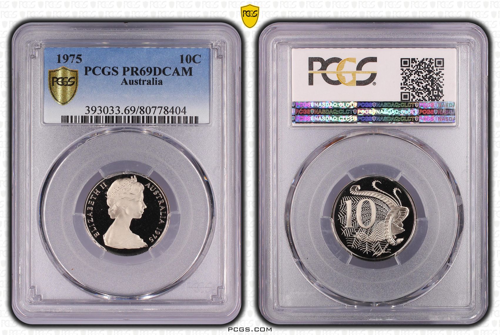 Ten Cent, 1975, Pcgs Pr69dcam