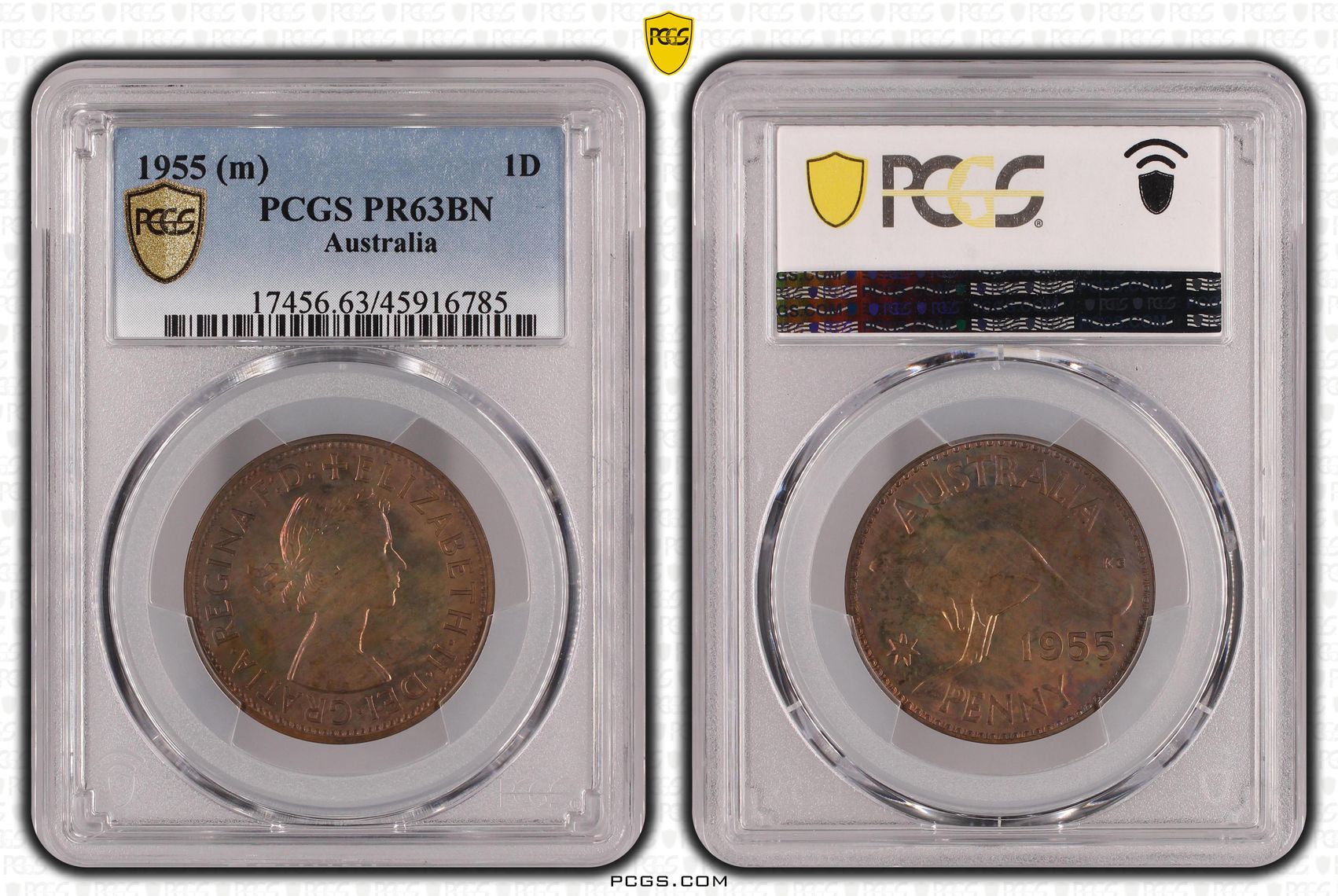 1955 Australia Penny Proof PCGS - PR63BN -785