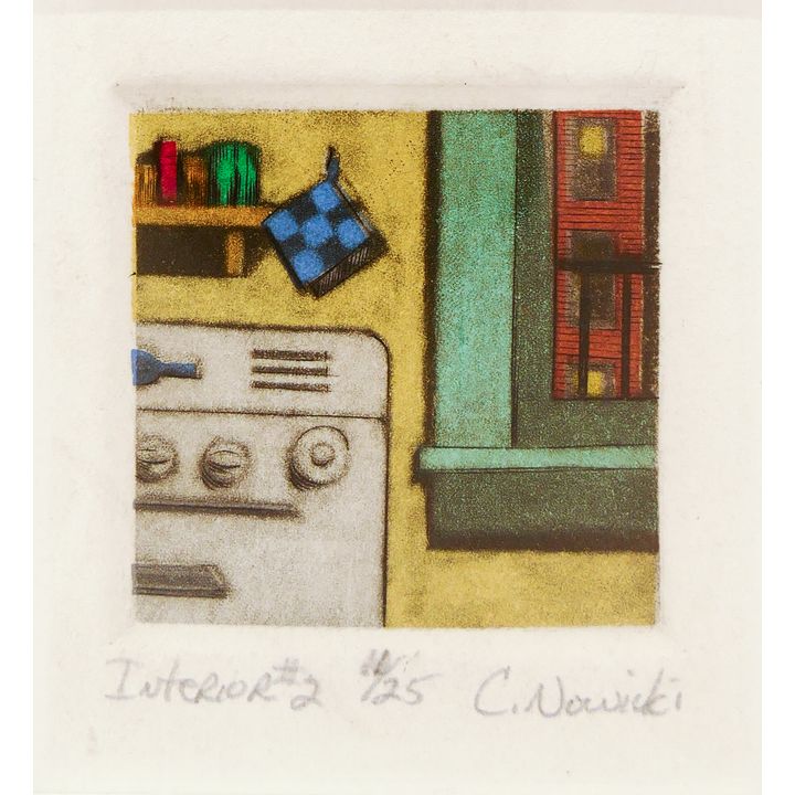 Chris Nowicki  'Interior #2 (Stove)' Mezzotint