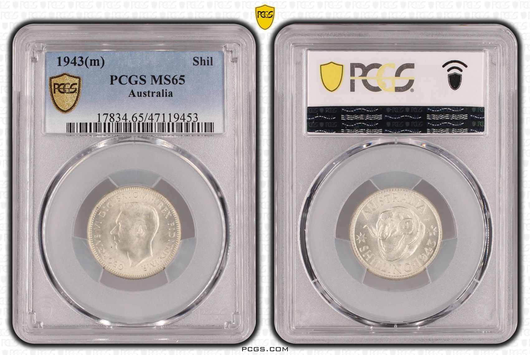 George VI, Shilling, 1943(m), PCGS MS65
