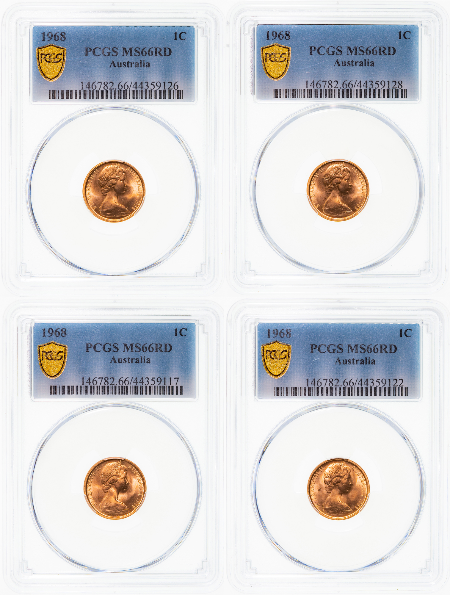 Elizabeth II, One Cent, 1968, PCGS MS 66RD