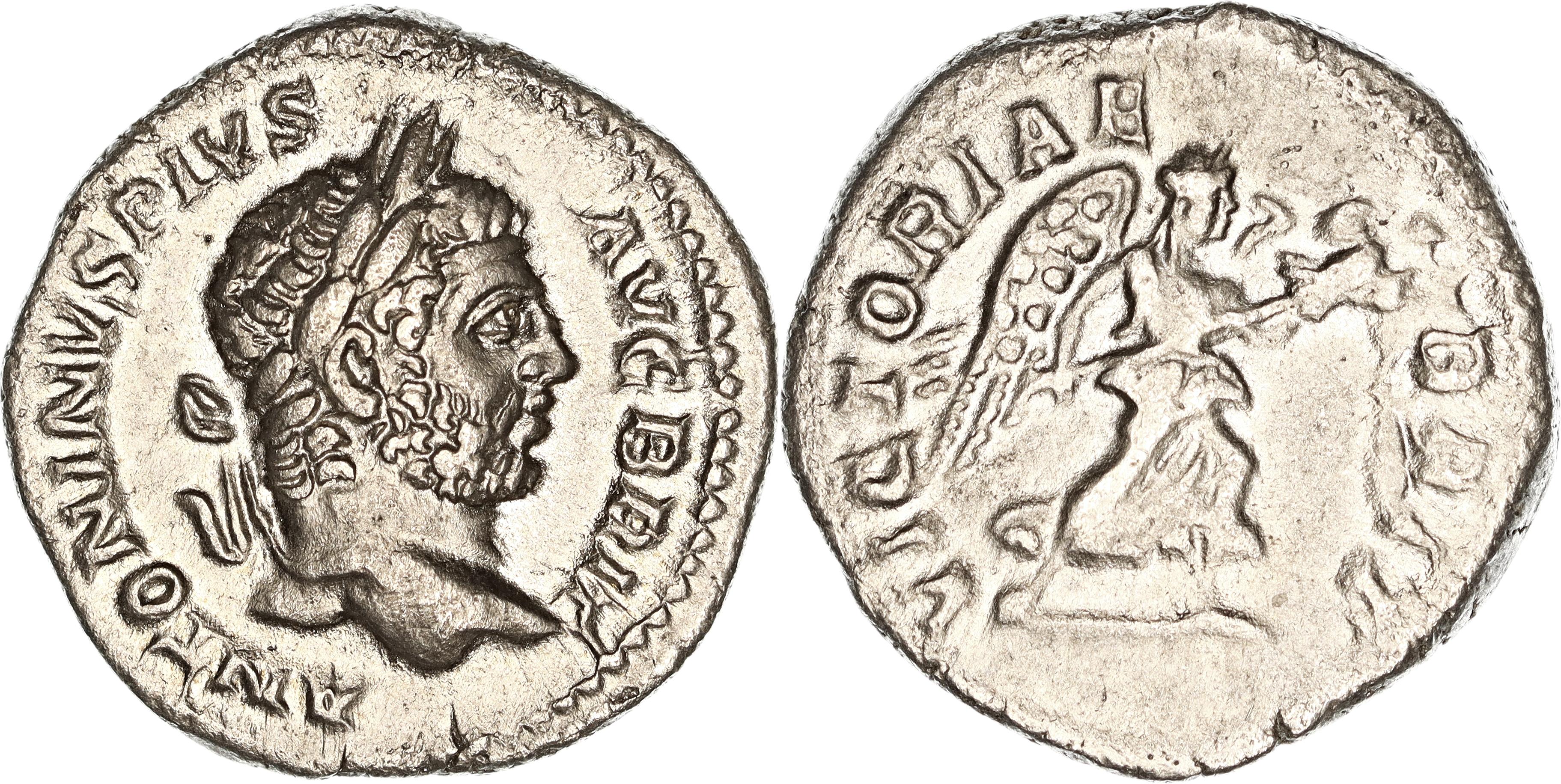 Roman Empire, Caracalla, Silver Denarius, 210-213 AD, VF