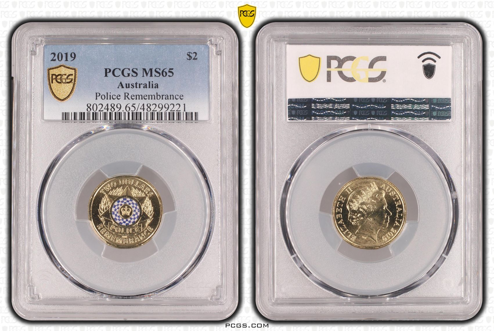 Police Remembrance Colorized , Two Dollar, 2019, PCGS MS65