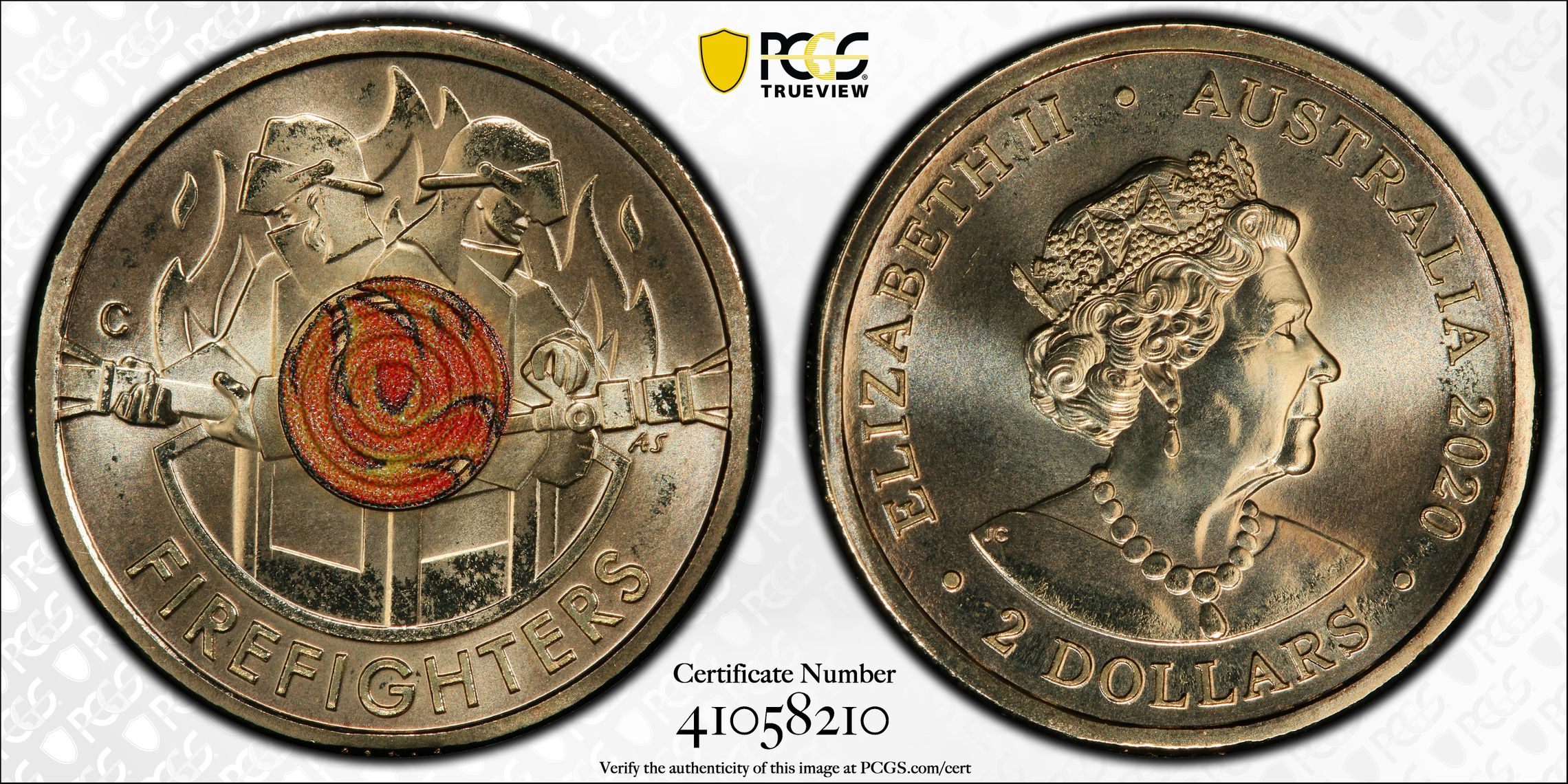 Firefighters Colorized, Two Dollar, 2020-C, PCGS MS69
