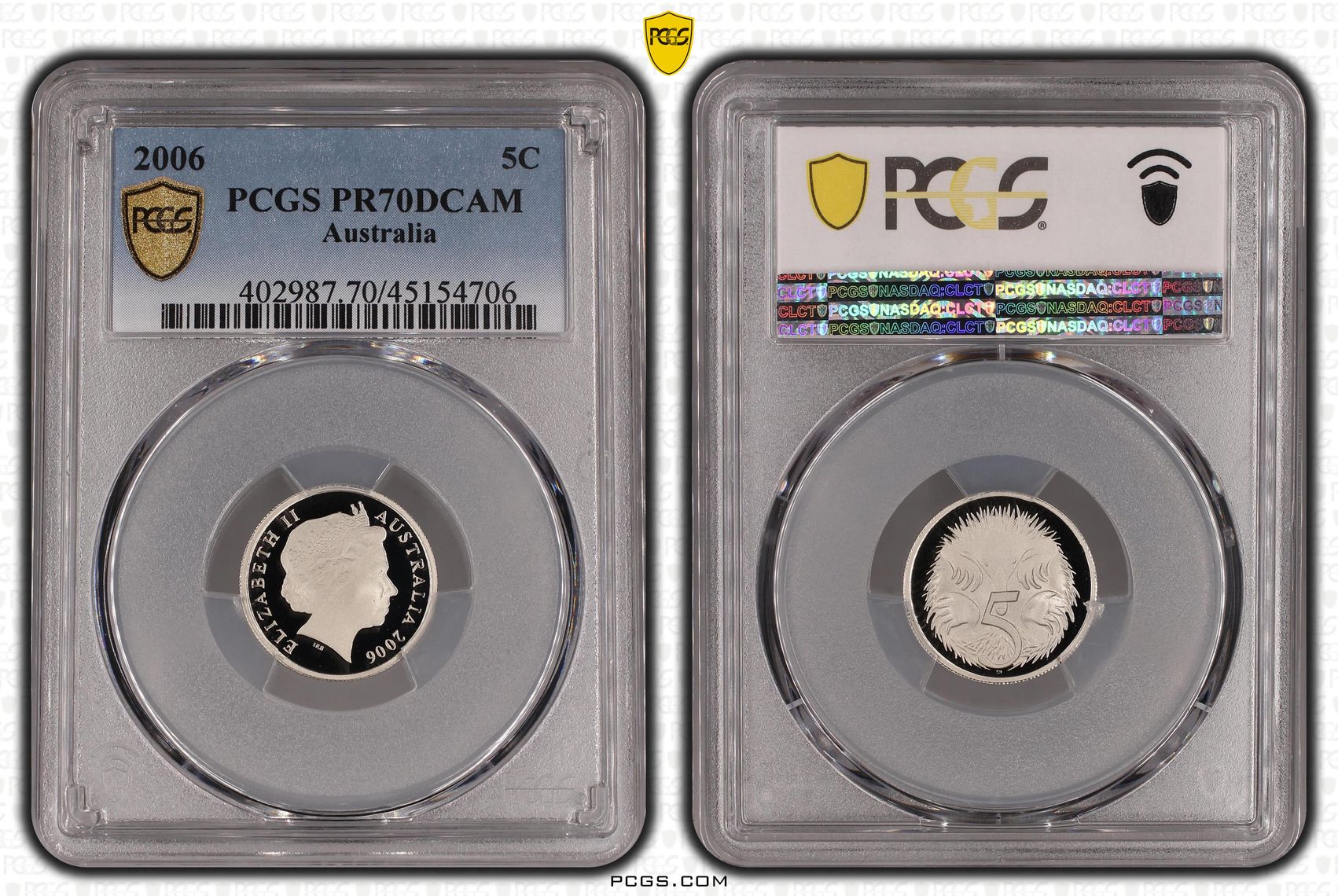 2006 Australia Five Cent, 5c PCGS - PR70DCAM POP 49/0 -706
