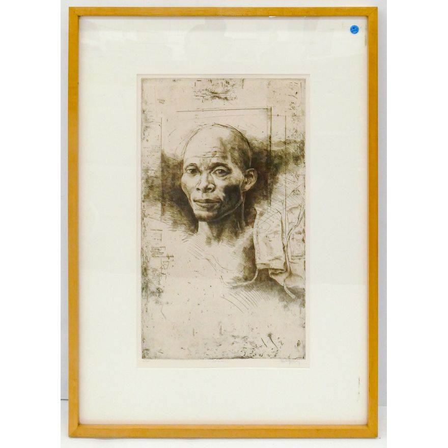 Trevor Southey ''Johnny'' Etching Framed 36''x25.75''. S/N 26 of 125