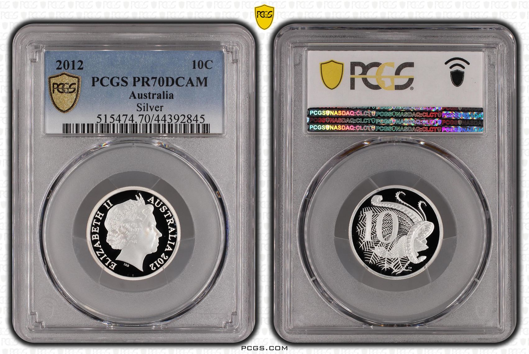 2012 Australia Ten Cent, 10c Proof Silver PCGS - PR70DCAM POP 2/0 -845