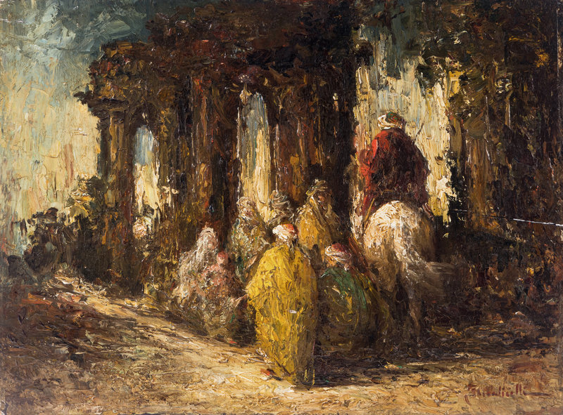 Adolphe Monticelli
(French, 1824–1886)
Figures Amongst Ruins