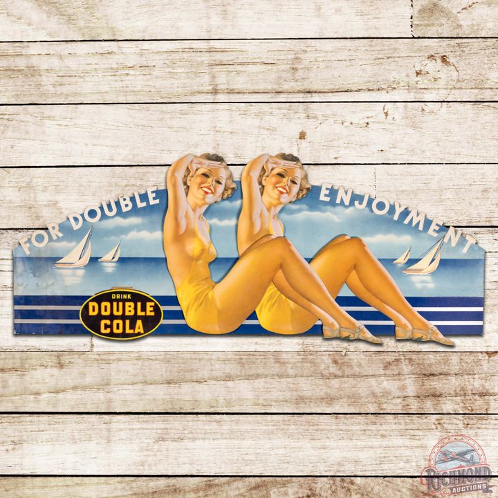NOS For Double Enjoyment Drink Double Cola 3D Cardboard Display Sign w/ Graphics