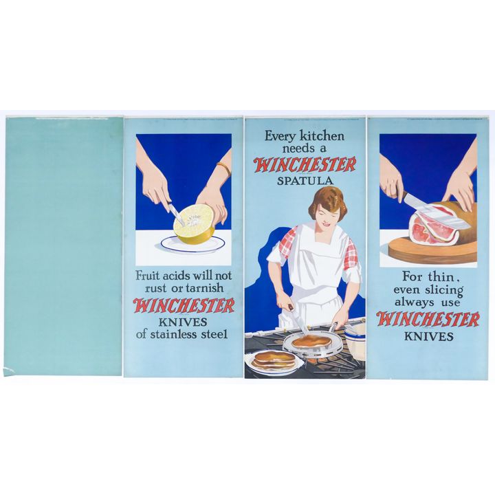 4pc 1920's Winchester Advertising Signs- Cutlery / Flashlights
