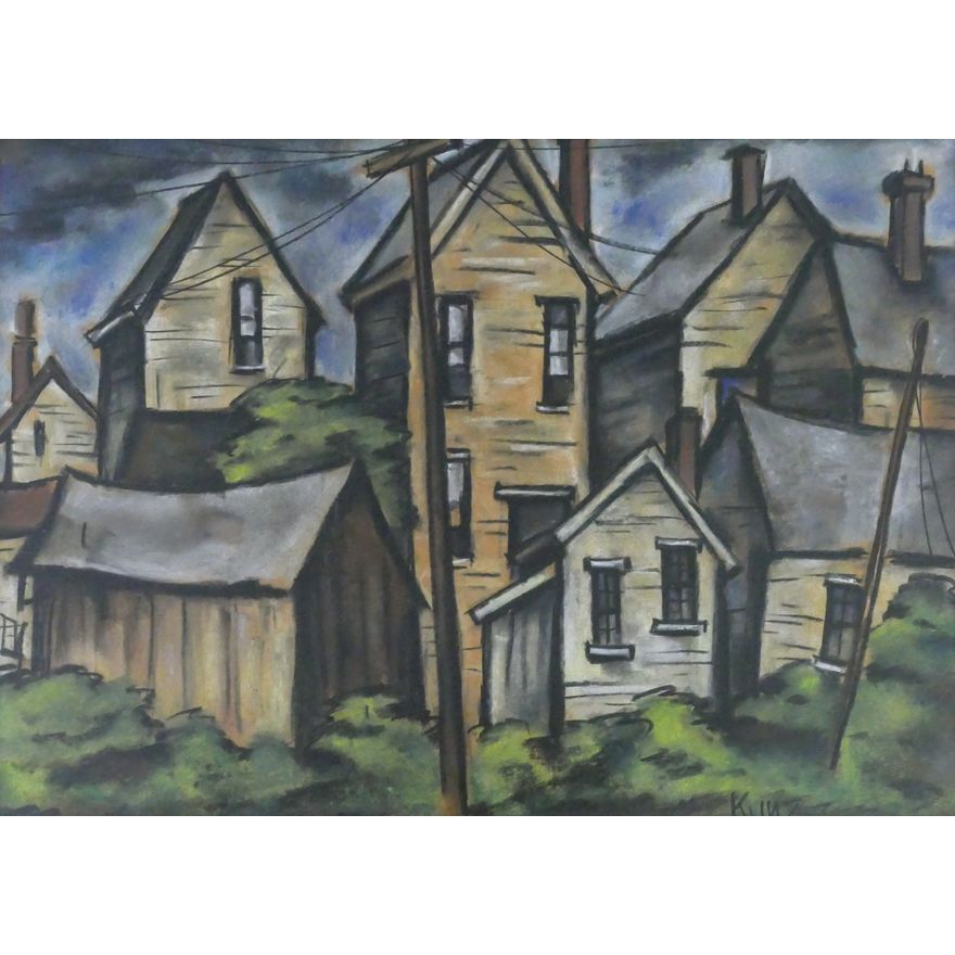 Don Kunz ''Portland Houses'' Oil Pastel