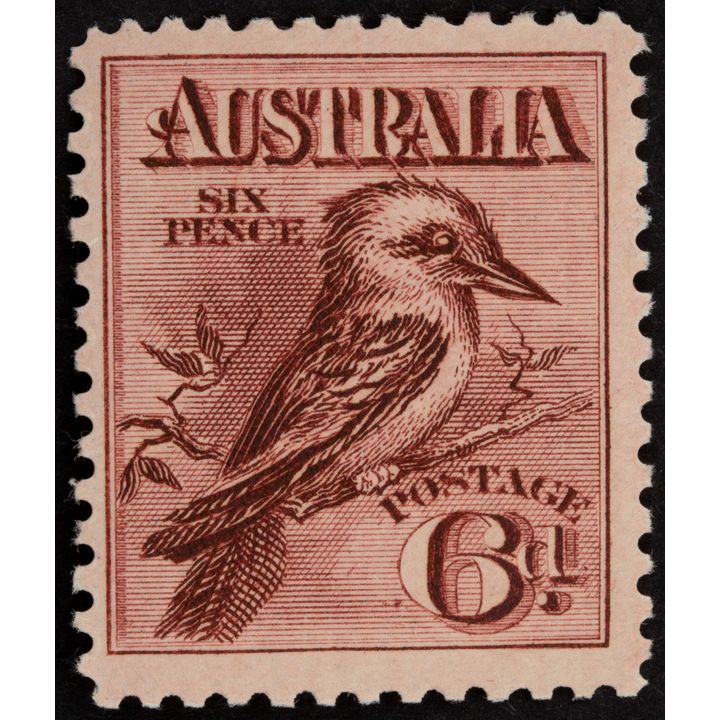 Engraved Kookaburra, Sixpence, 1914, Fine