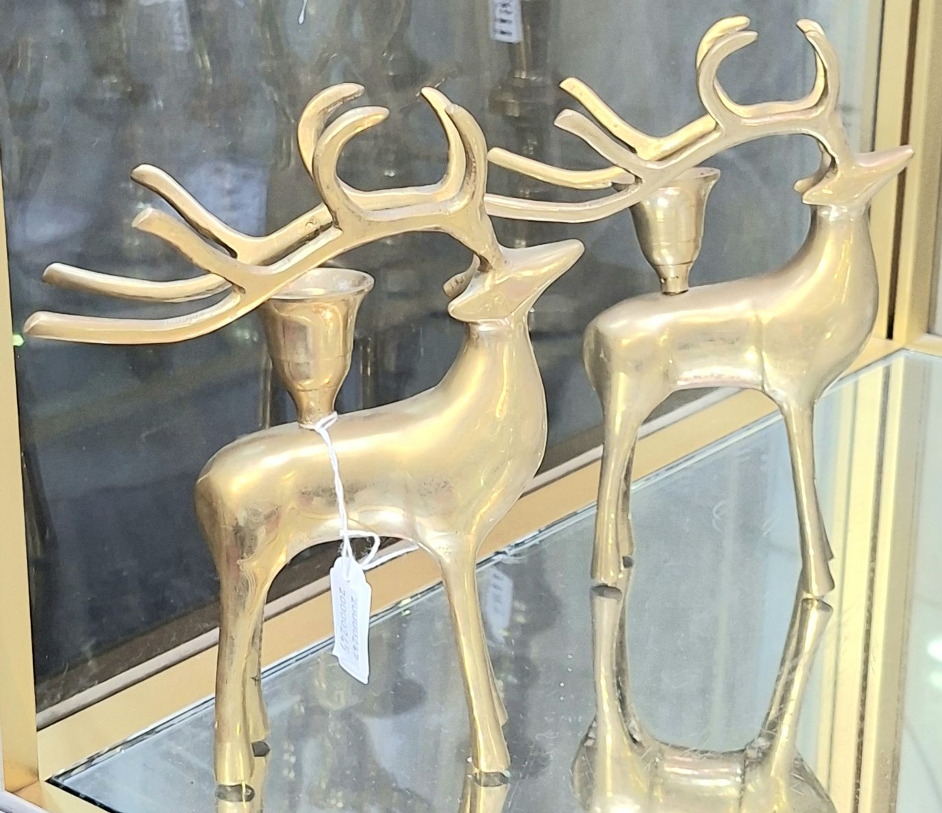 1198 · BRASS REINDEER CANDELSTICKS