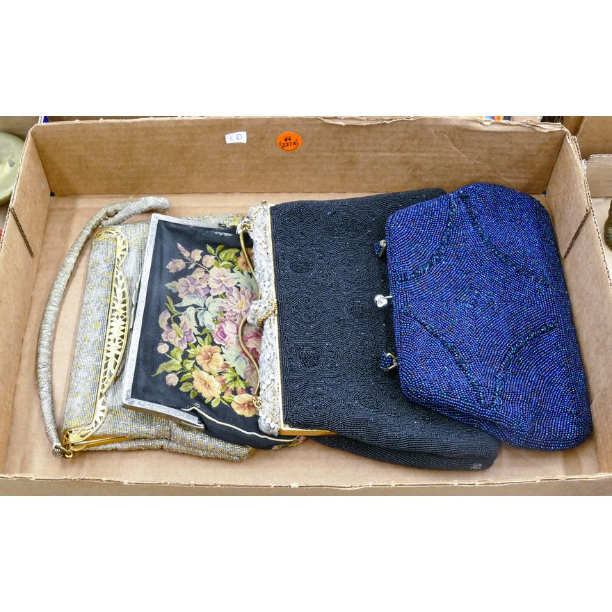 Box Art Deco Beaded Handbags 4pc