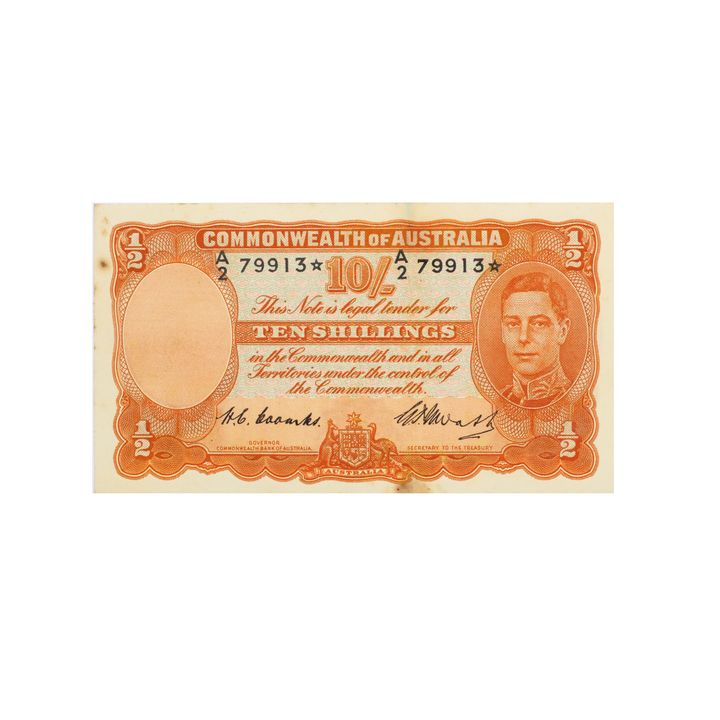 Star Replacement - Coombs/Watt, Ten Shillings, 1949 VF