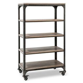 NEW FRANKLIN 60 BOOKCASE 5 SHELF ROLLER PORTABLE FBSH