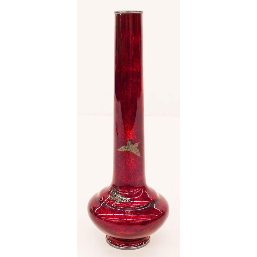 Ando Japanese Cloisonne Ginbari on Silver Vase
