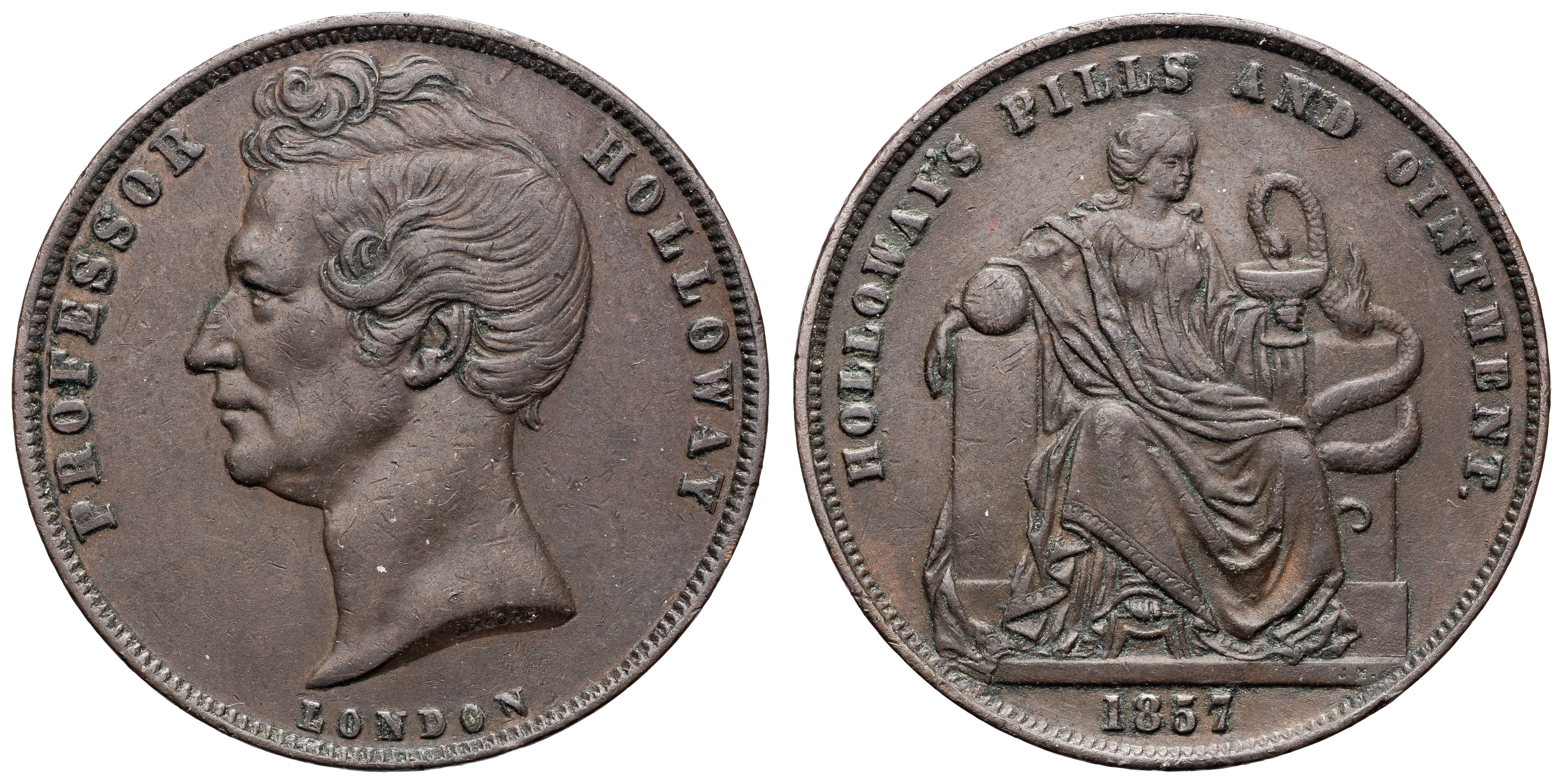 A126 - Holloway, Professor, London, GB, Penny, 1857, EF