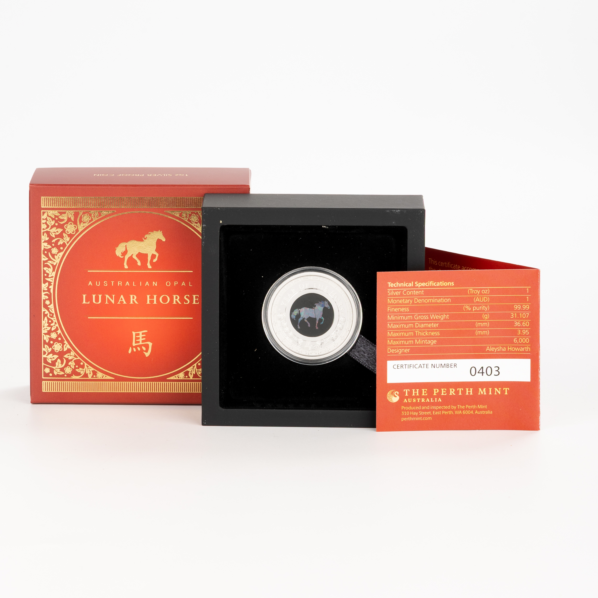 Charles III, Perth Mint - Australian Opal Lunar Horse, One Dollar, 2026, FDC