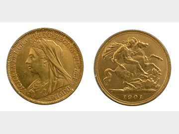 1901 VICTORIA OLD HEAD GOLD HALF SOVEREIGN