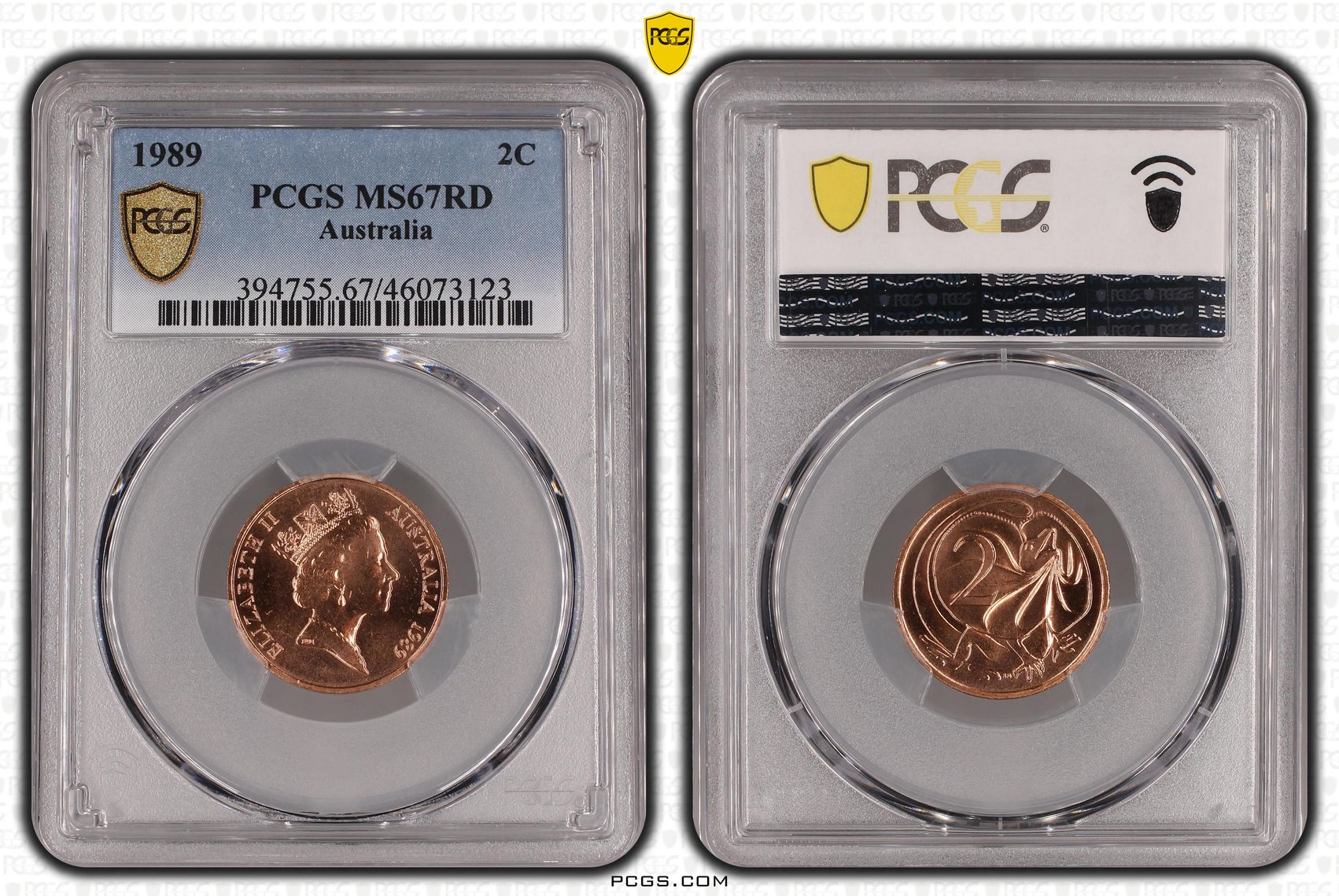 , Two Cent, 1989, PCGS MS67RD