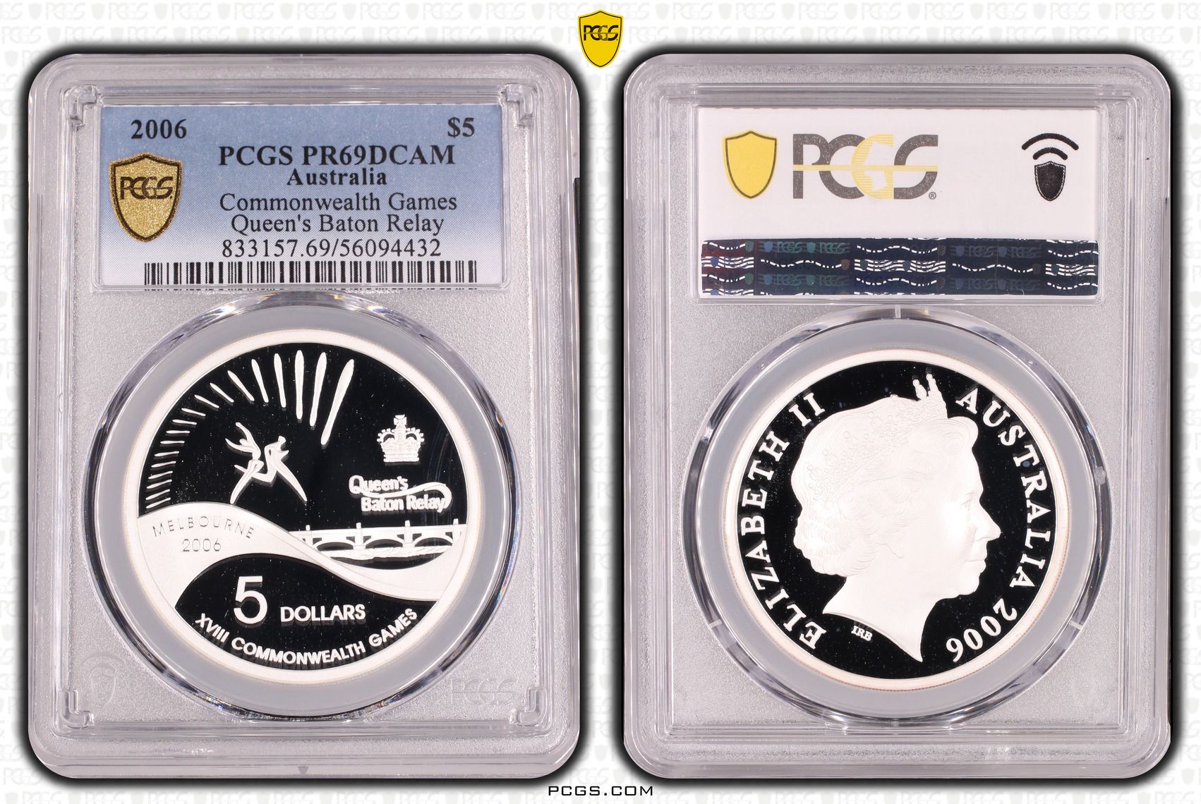 Commonwealth Games Queen's Baton Relay, Five Dollar, 2006, PCGS PR69DCAM
