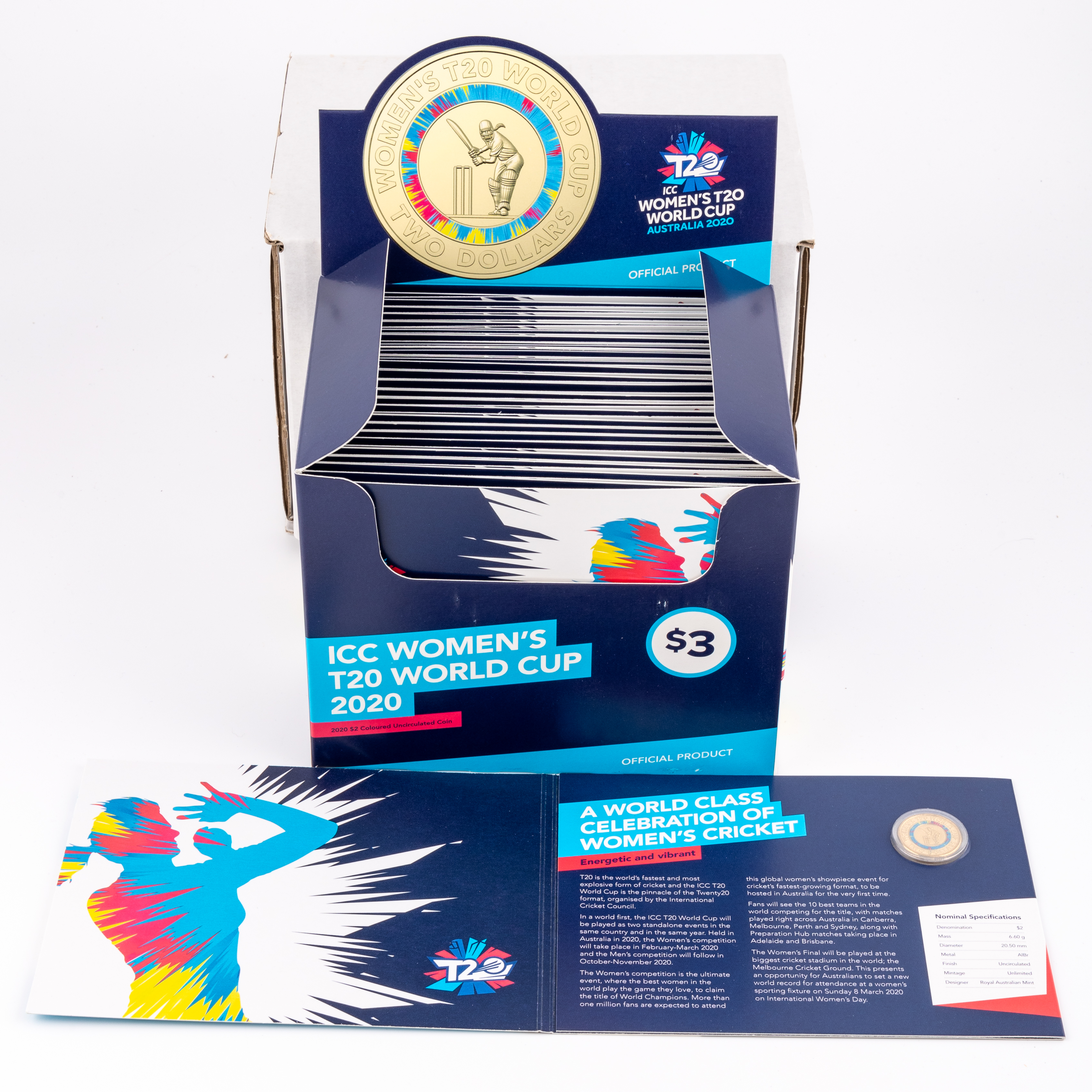 Elizabeth II, Women's T20 World Cup, Two Dollars, 2020, UNC