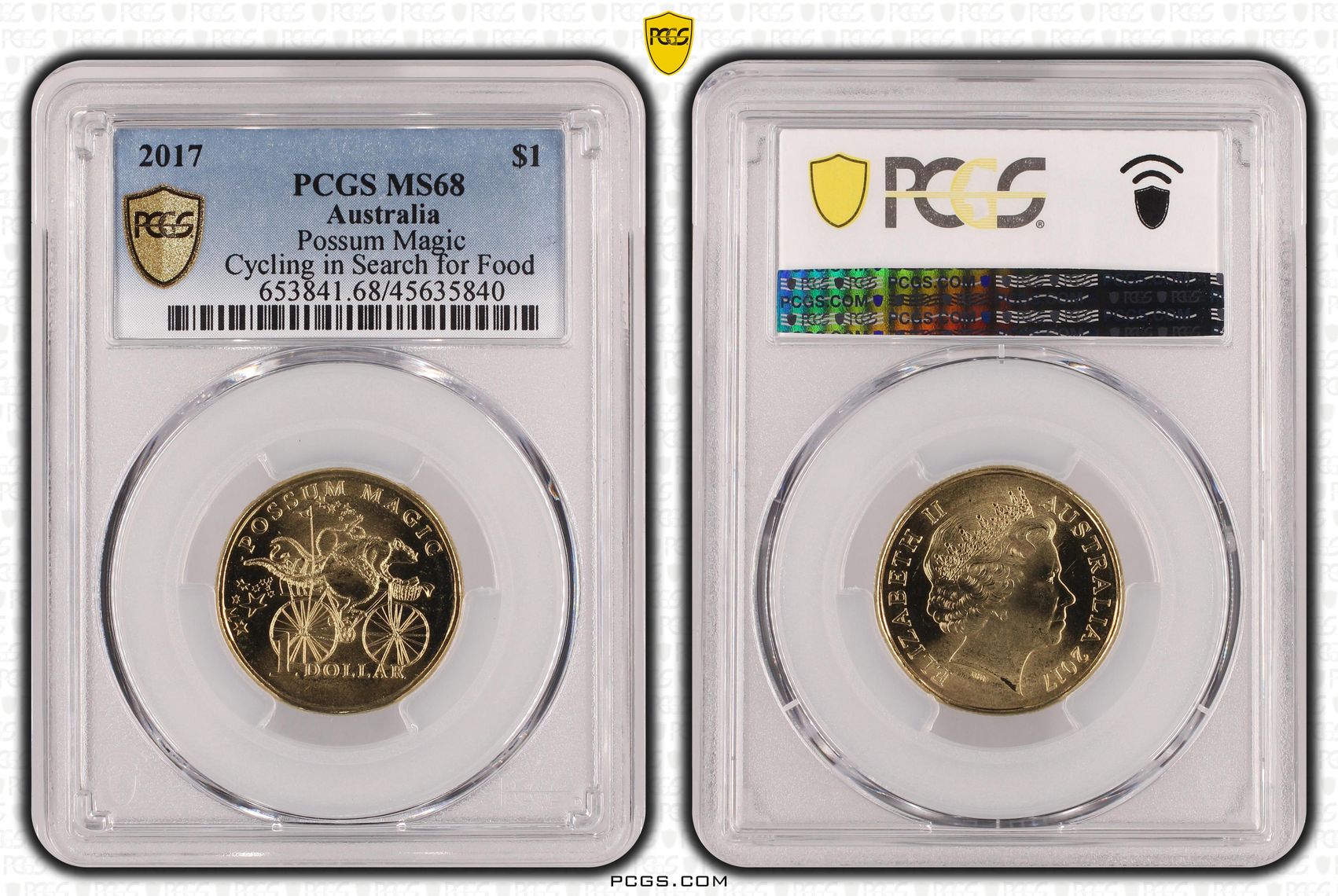 Possum Magic - Cycling in Search for Food POP 3/0, One Dollar, 2017, PCGS MS68
