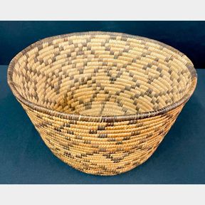 Vintage Deep Pima Basket With Sunflower And Diamond Design