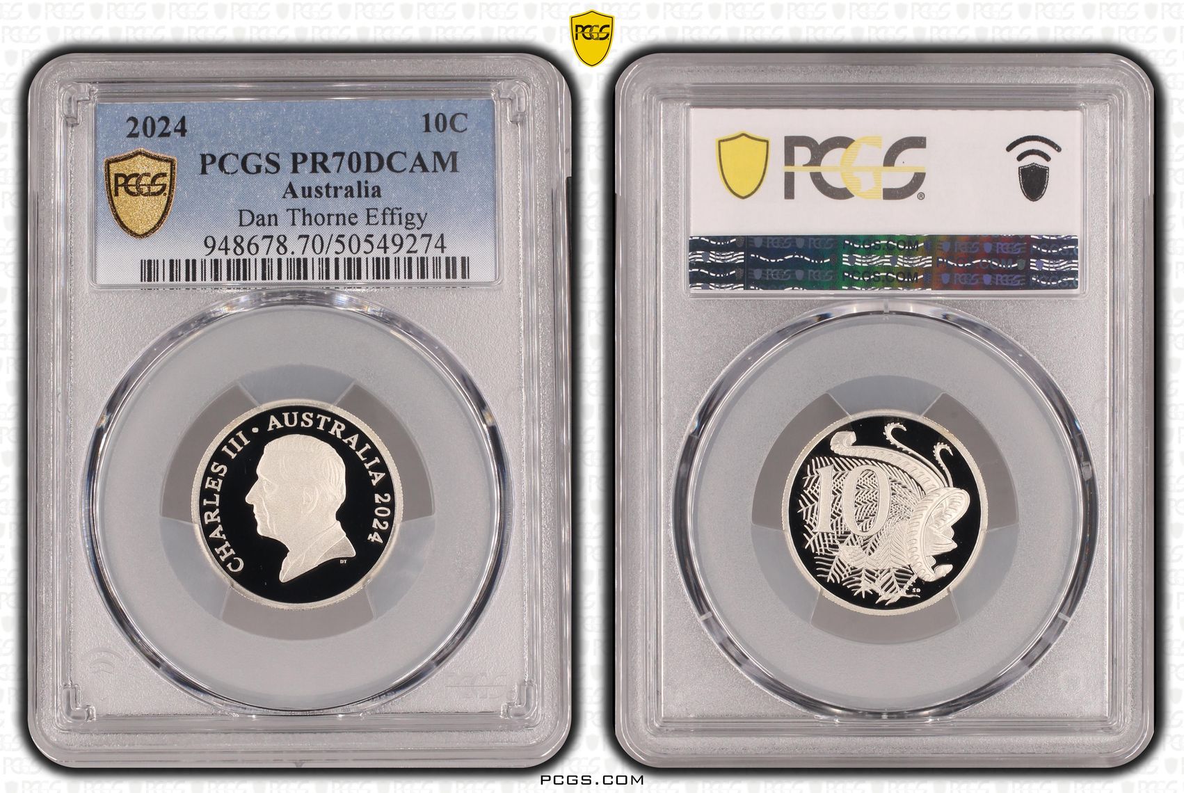 Dan Thorne Effigy, Ten Cent, 2024, PCGS PR70DCAM