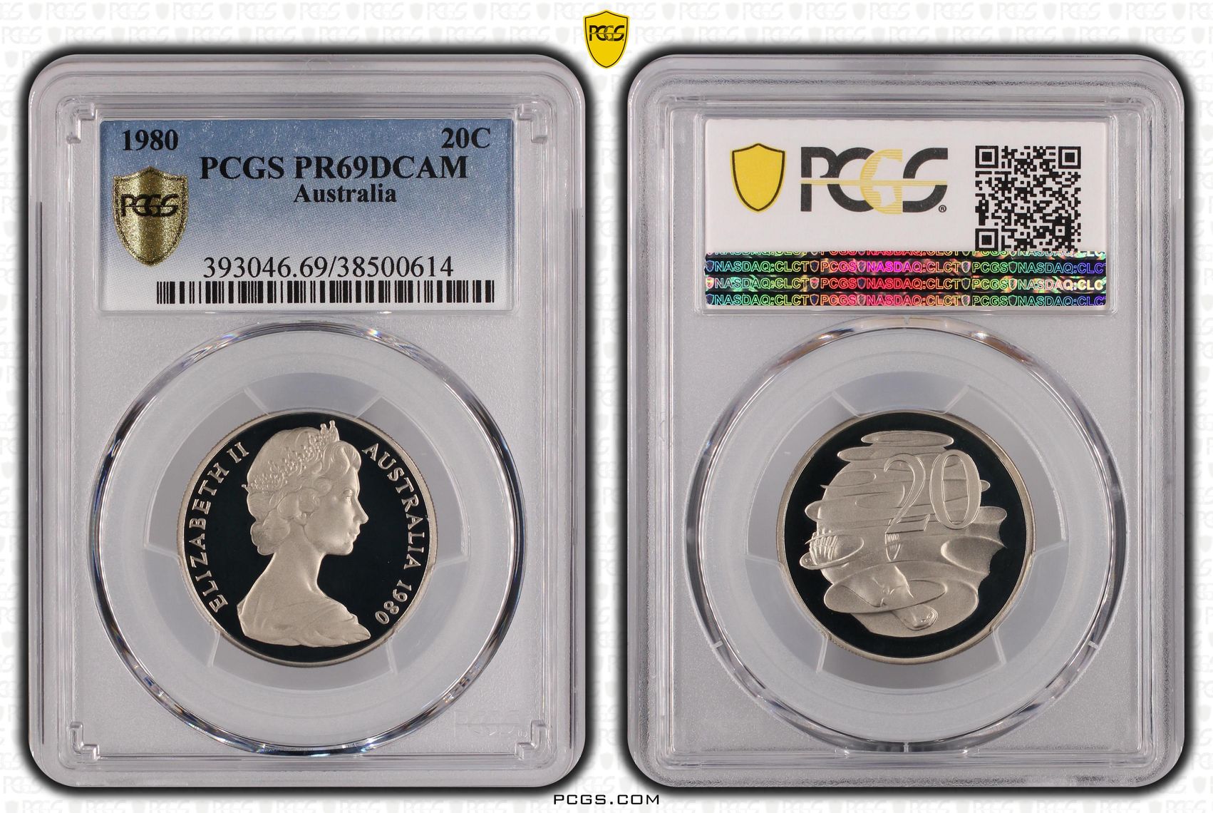 Elizabeth II, Twenty Cent, 1980, PCGS PR69DCAM