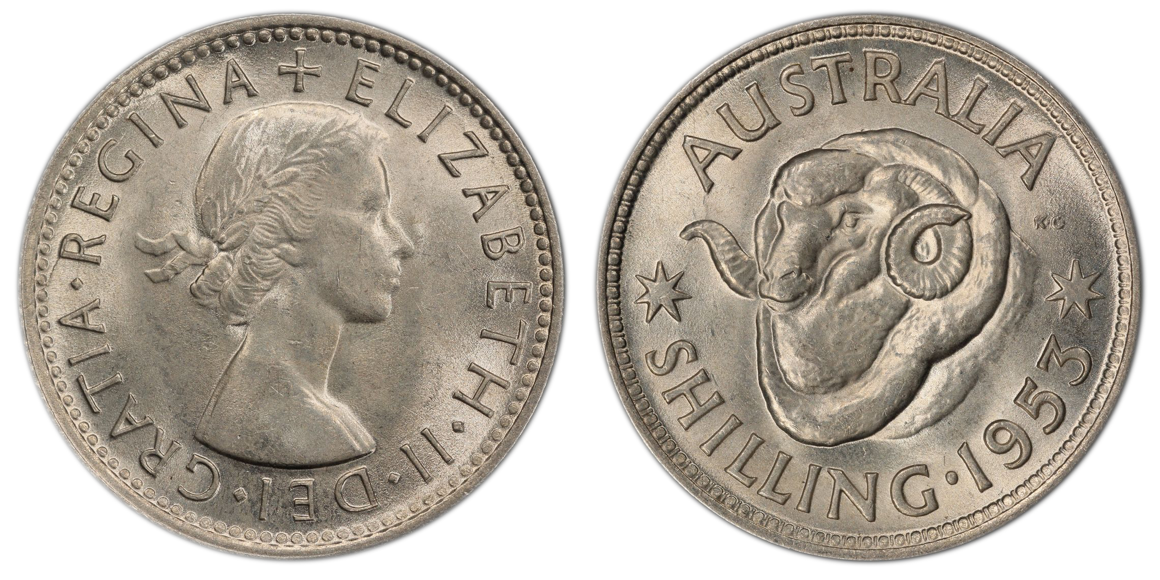 Elizabeth II, Shilling, 1953(m), PCGS MS64